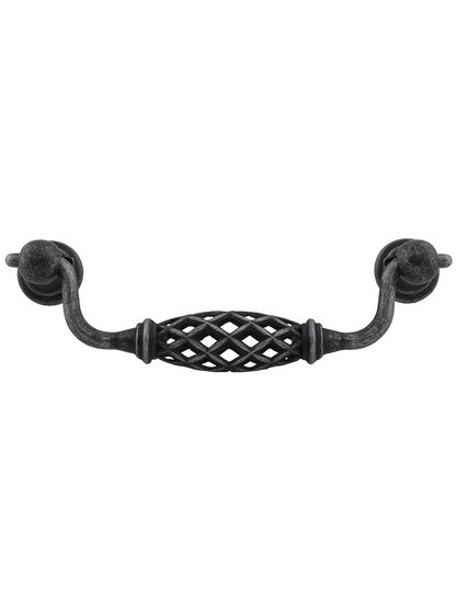 Tuscany Cabinet Bail Pull - 5 inch Center-to-Center in Distressed Antique Silver.